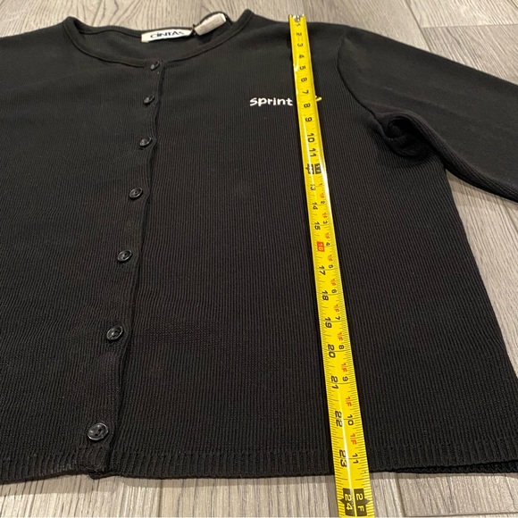 Sprint Cintas Cardigan Women’s Size L Black Knit Button Down Employee Sweater - Picture 11 of 15